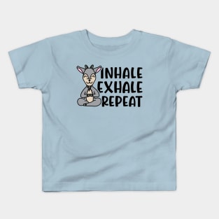 Inhale Exhale Repeat Gas Goat Yoga Fitness Funny Kids T-Shirt